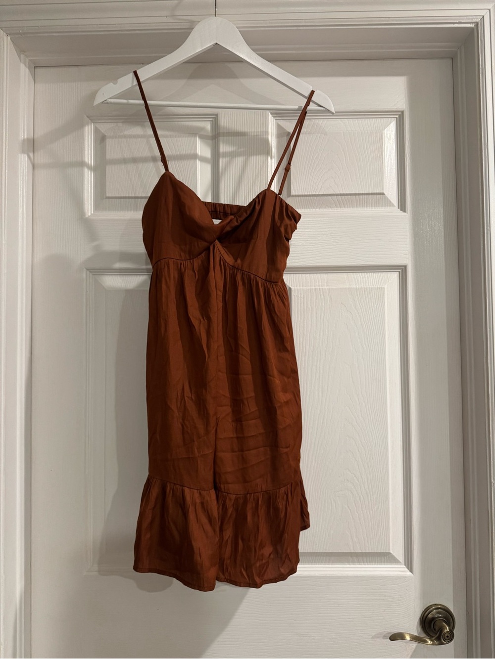 American Threads Rust Orange Elastic Waist Dress